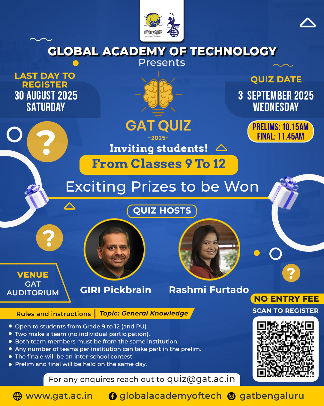 GAT Quiz 2025 Poster